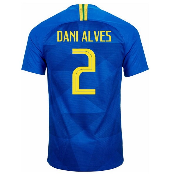 Camiseta Brasil 2ª Dani Alves 2018 Azul